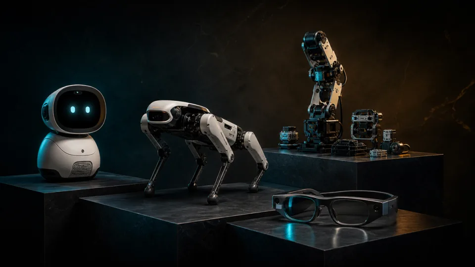 Sélection éditoriale de robots compagnons, robot quadrupède, kit robotique et lunettes intelligentes